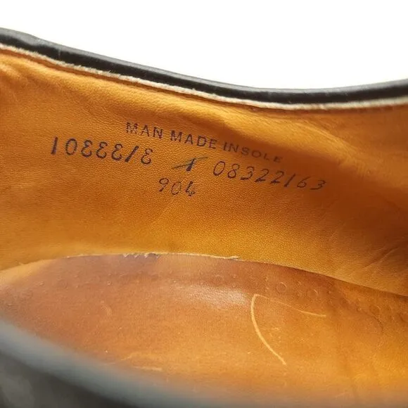 Vtg Bostonian Men's Longwing Derby Oxfords 10 EEE/E Black Pebbled Leather Shoes