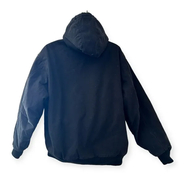 WALLS WORKWEAR Canvas Hooded Sherpa Lined Work Shop Chore Jacket Black Mens XXL