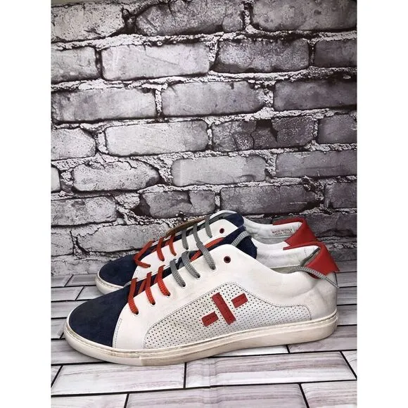 Wally Walker Blue Suede White Leather Perforated Casual Shoes Men Sz 46EU/13M US