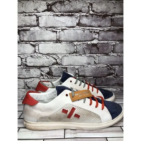 Wally Walker Blue Suede White Leather Perforated Casual Shoes Men Sz 46EU/13M US
