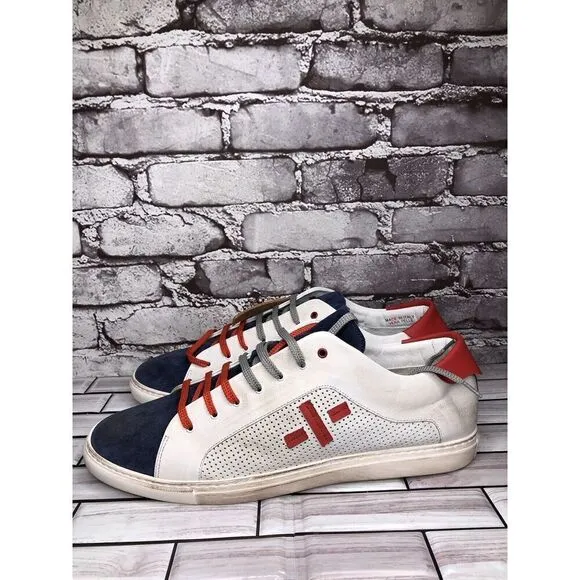 Wally Walker Blue Suede White Leather Perforated Casual Shoes Men Sz 46EU/13M US