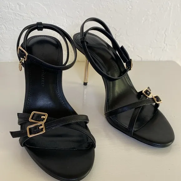 White House|Black Market Strappy Buckle Heels