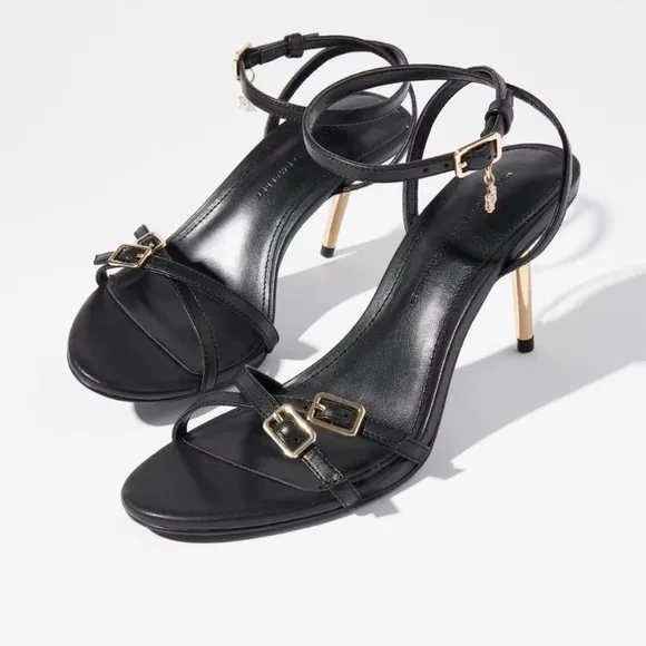 White House|Black Market Strappy Buckle Heels