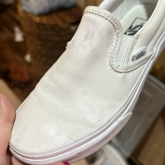 White Slip On Vans