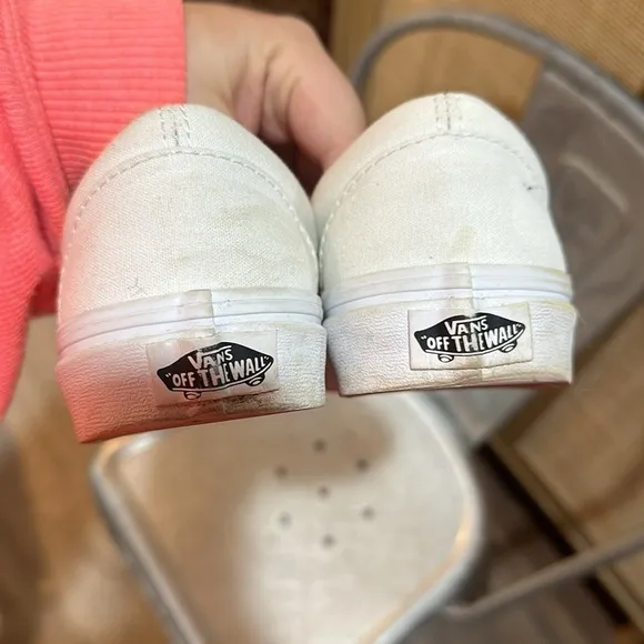 White Slip On Vans