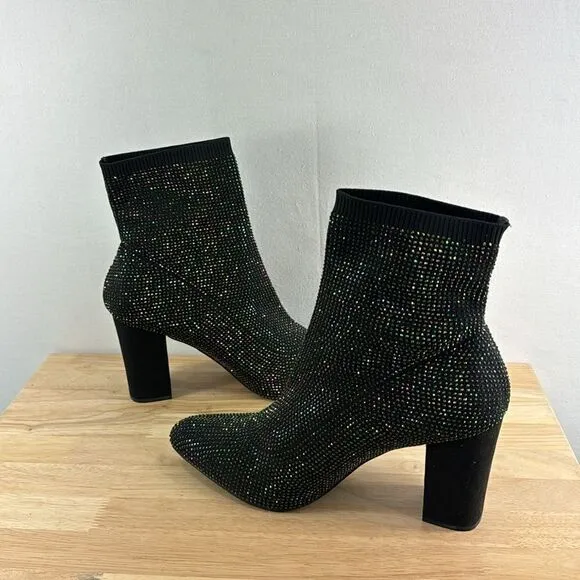 Wild Pair Baybe Bling Sock Booties- Black- Size 10.5- NIB