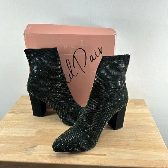 Wild Pair Baybe Bling Sock Booties- Black- Size 10.5- NIB