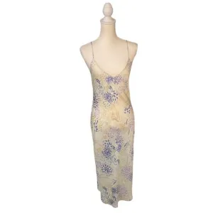 Wilfred Floral Print Slip Midi Dress Cream Size Small