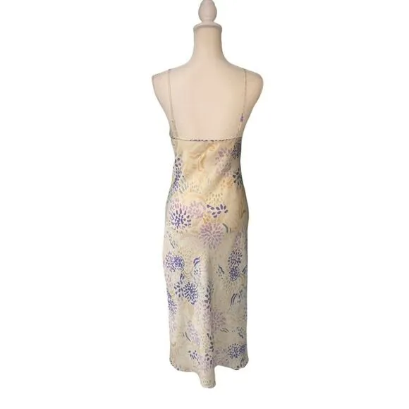 Wilfred Floral Print Slip Midi Dress Cream Size Small