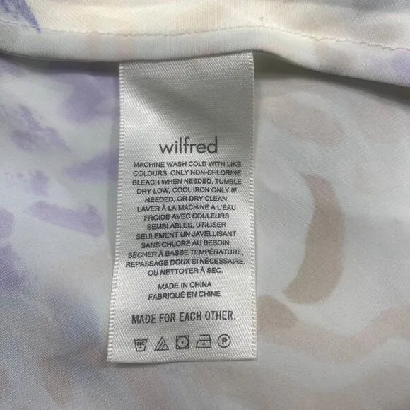 Wilfred Floral Print Slip Midi Dress Cream Size Small