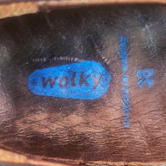 WOLKY Leather Black Mary Jane Shoes - Cushioned Insole Velcro Strap - Size 7.5