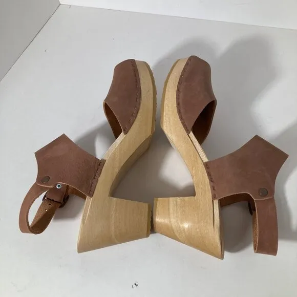 Womens Bryr Miranda Peep Toe Clogs Adobe Pink Clay Color 11 NWOT
