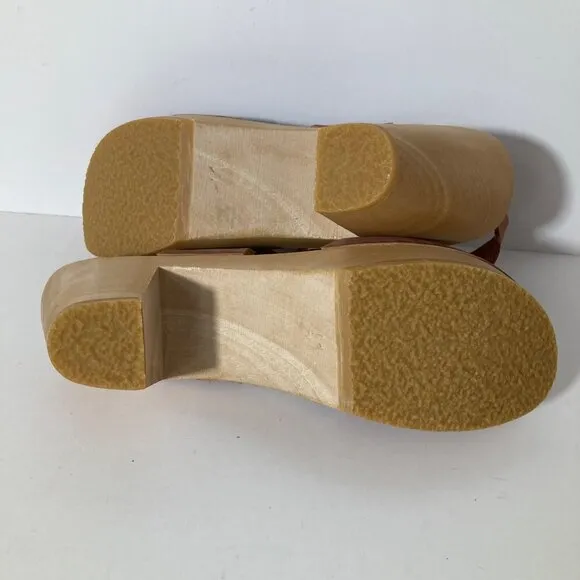 Womens Bryr Miranda Peep Toe Clogs Adobe Pink Clay Color 11 NWOT