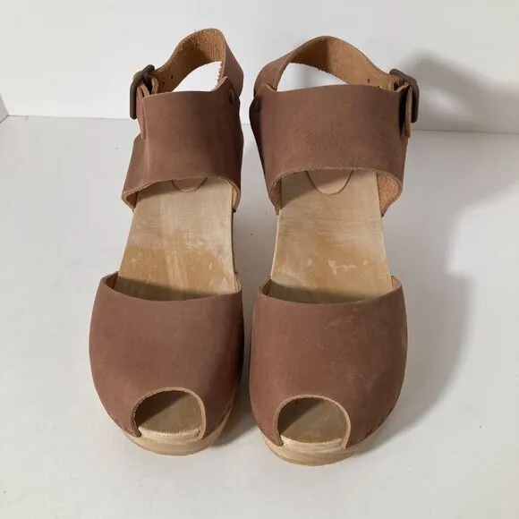 Womens Bryr Miranda Peep Toe Clogs Adobe Pink Clay Color 11 NWOT
