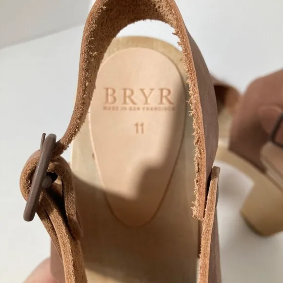Womens Bryr Miranda Peep Toe Clogs Adobe Pink Clay Color 11 NWOT