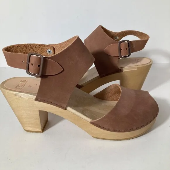 Womens Bryr Miranda Peep Toe Clogs Adobe Pink Clay Color 11 NWOT