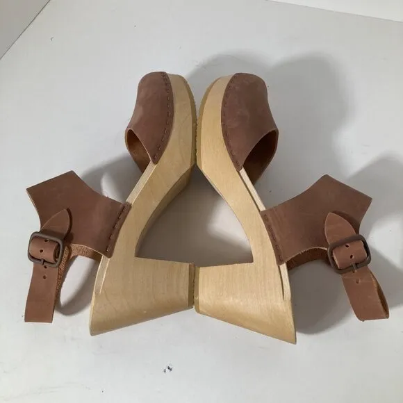 Womens Bryr Miranda Peep Toe Clogs Adobe Pink Clay Color 11 NWOT