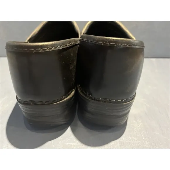 Womens Dansko Leather Black Pro Work Clogs Size 39 US 8.5-9