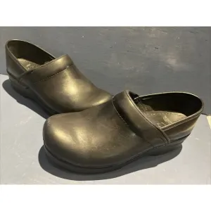 Womens Dansko Leather Black Pro Work Clogs Size 39 US 8.5-9