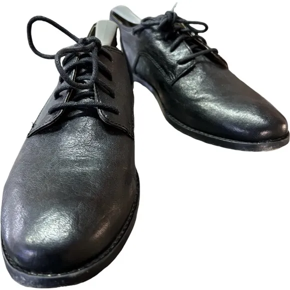 Women's Frye Anna lace-up leather oxfords black size 9.5 EUC model #3471060