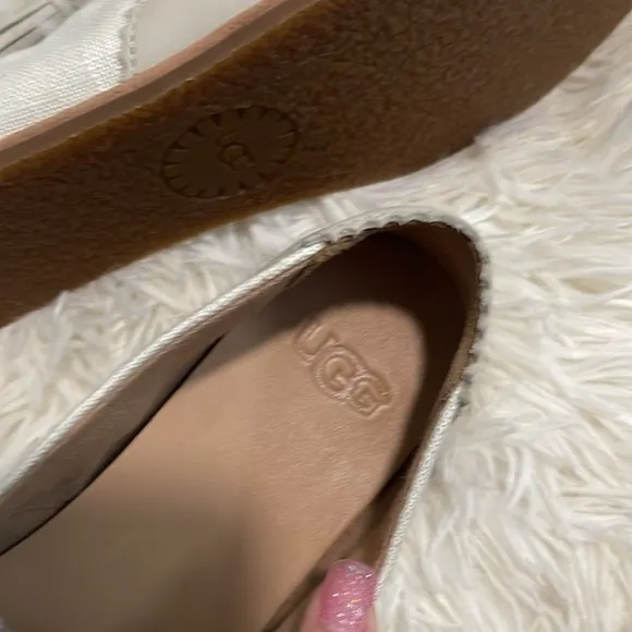 Women’s Genuine Leather Ugg Water Lilly Cream Tassel Tie Oxfords, Size: 7, NWOB