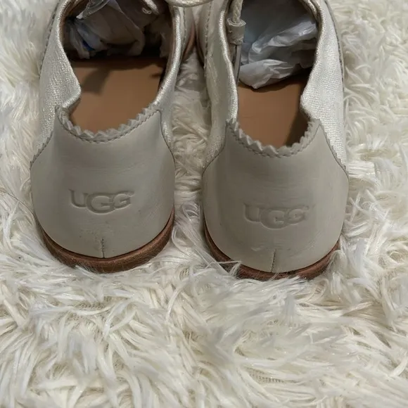 Women’s Genuine Leather Ugg Water Lilly Cream Tassel Tie Oxfords, Size: 7, NWOB