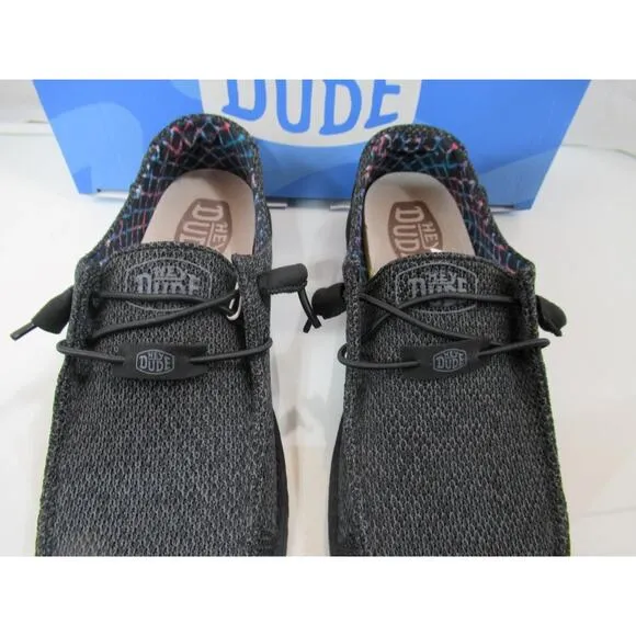 Women's Hey dude Wendy Sox Slip On Casual Shoes Sneaker Micro Total Black