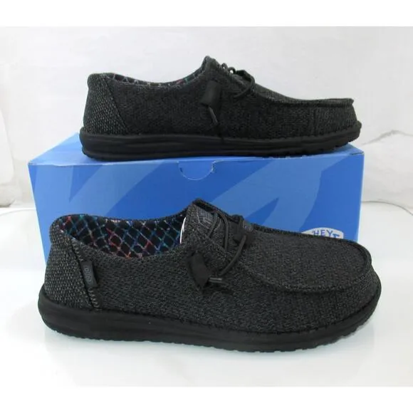 Women's Hey dude Wendy Sox Slip On Casual Shoes Sneaker Micro Total Black