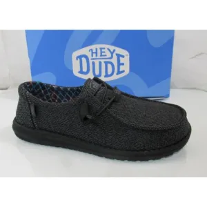 Women's Hey dude Wendy Sox Slip On Casual Shoes Sneaker Micro Total Black