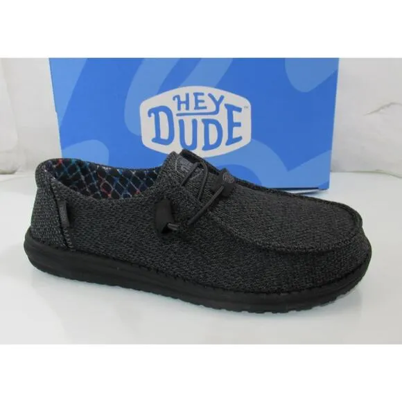 Women's Hey dude Wendy Sox Slip On Casual Shoes Sneaker Micro Total Black