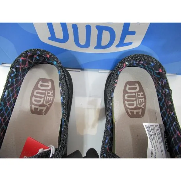 Women's Hey dude Wendy Sox Slip On Casual Shoes Sneaker Micro Total Black