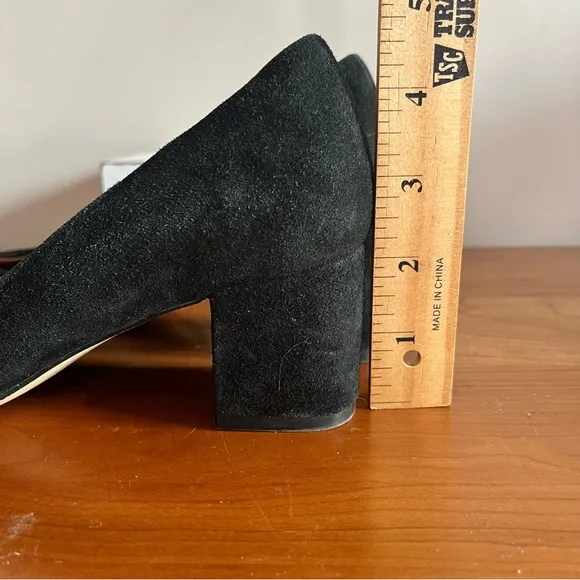 Women’s J. Crew Bryn Suede Mid Block Heels In Black G9040 Size 6.5
