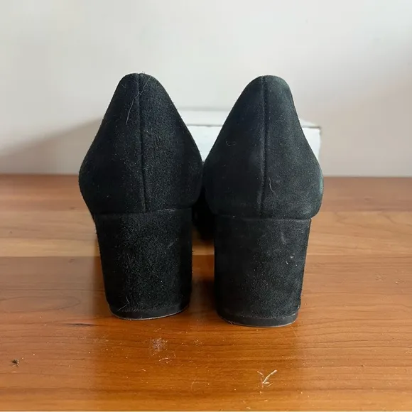 Women’s J. Crew Bryn Suede Mid Block Heels In Black G9040 Size 6.5