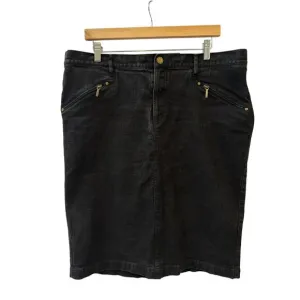 Women’s Lauren Jeans Co. Black Jean Skirt Sz 16