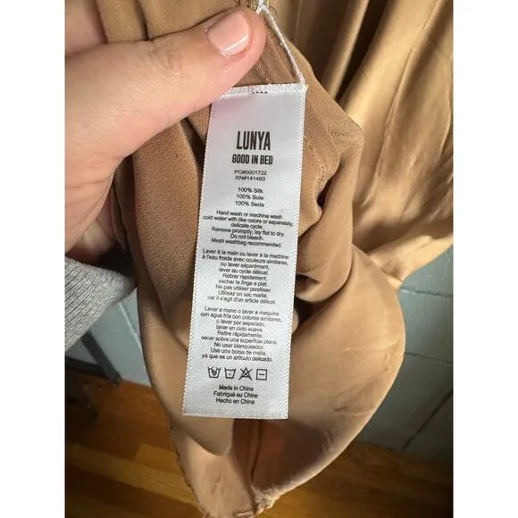 Women's Lunya Washable Bias Silk Slip Dress in Hushed Tan Quiet Luxury size XS