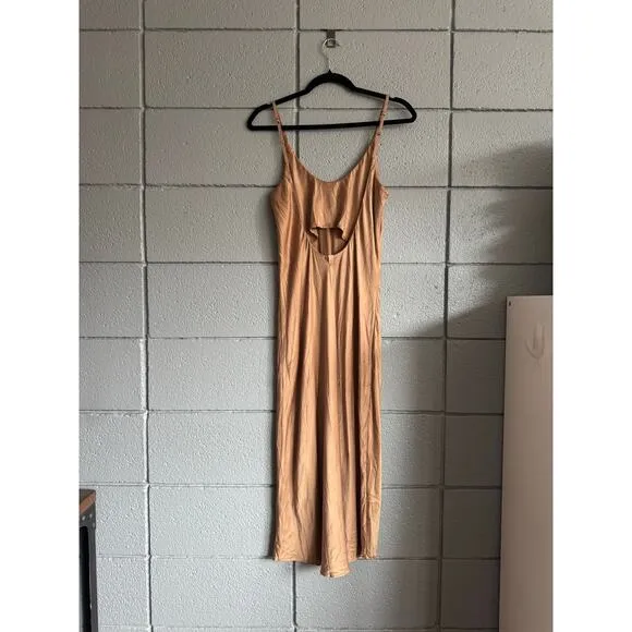 Women's Lunya Washable Bias Silk Slip Dress in Hushed Tan Quiet Luxury size XS