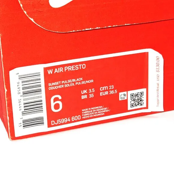 Women’s Nike Air Presto Sunset Pulse Shoes Sneakers