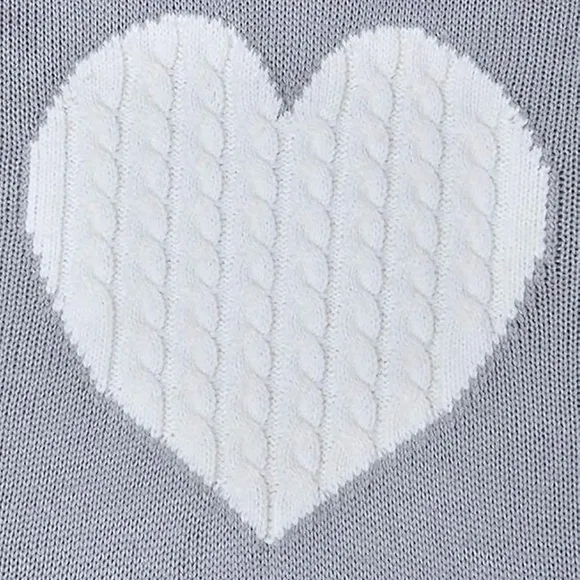 Women's Pullover Sweaters Long Sleeve Crew Neck Cute Heart Knitted