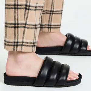 WOMENS size 38 ROAM The Puffy Slides in Black