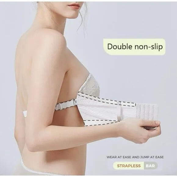 Women’s Strapless Non-Slip Multi-wear Bra Size 38B White (MSRP $69.99)