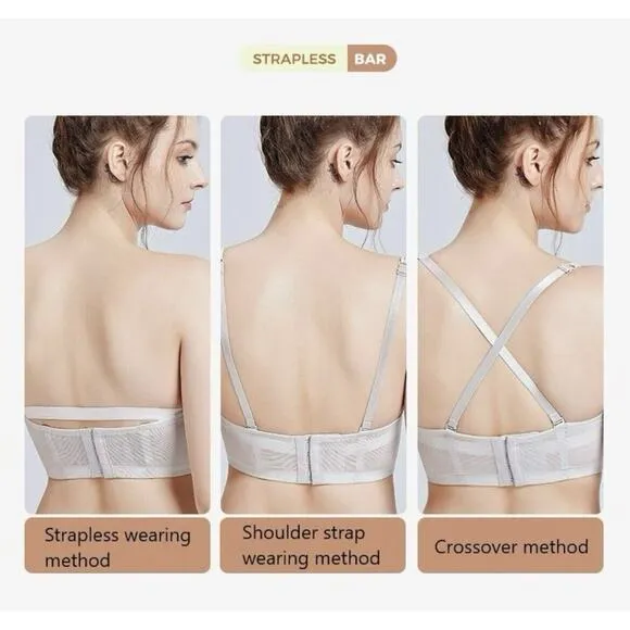 Women’s Strapless Non-Slip Multi-wear Bra Size 38B White (MSRP $69.99)