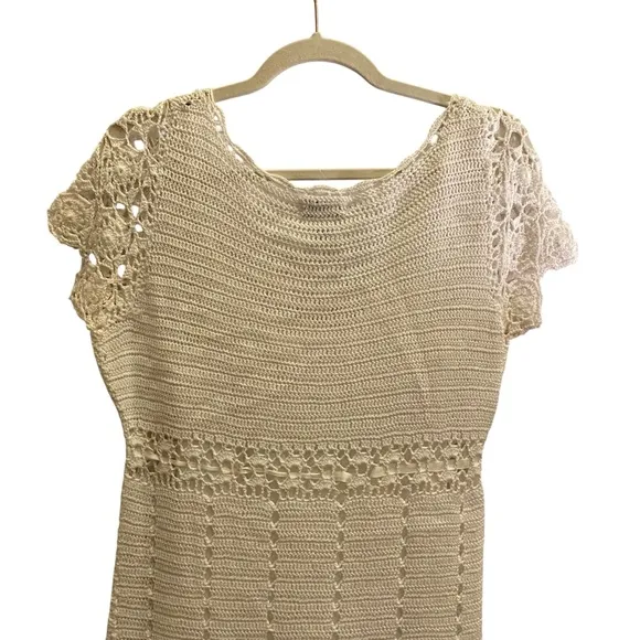 Women’s White Lilly Pulitzer Crochet Dress w Waist Tie Sz M