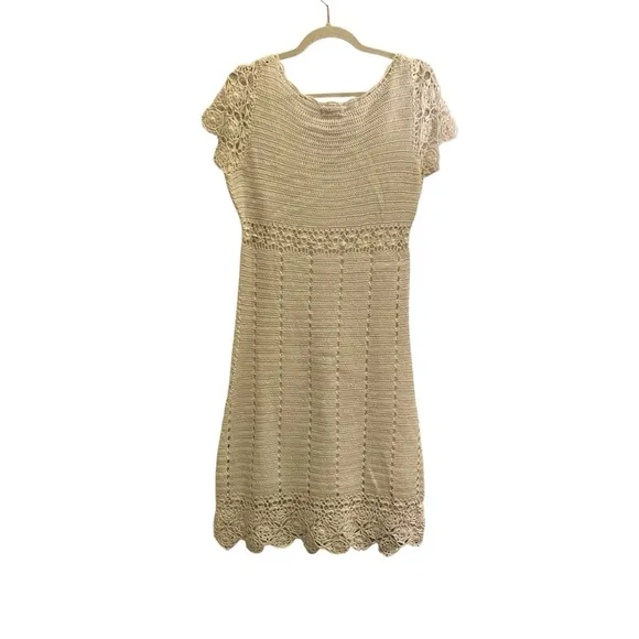 Women’s White Lilly Pulitzer Crochet Dress w Waist Tie Sz M