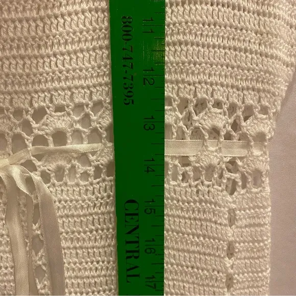 Women’s White Lilly Pulitzer Crochet Dress w Waist Tie Sz M