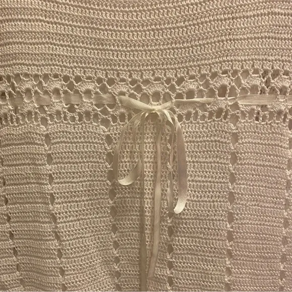 Women’s White Lilly Pulitzer Crochet Dress w Waist Tie Sz M