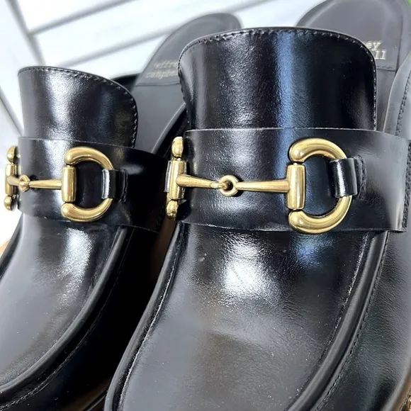 Wooden Platform Moc Toe Golden Bit Retro Clogs JEFFERY CAMPBELL Size 6.5 NWOB