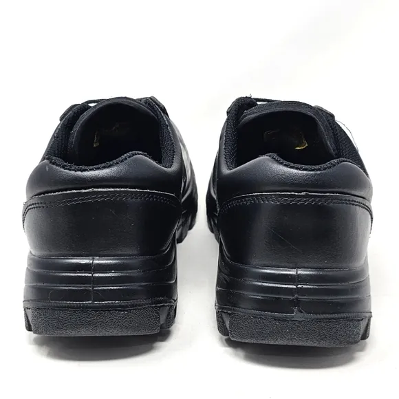 Work Zone Mens Size 6 Safety Toe Black Leather Work Shoes N477 Lace Up