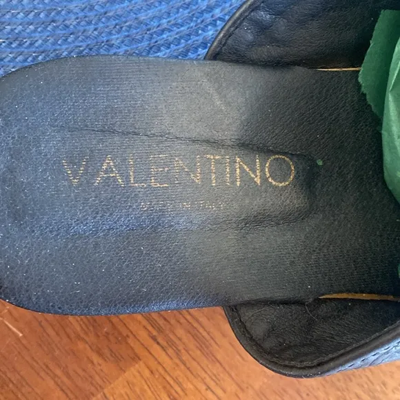 Worn Twice- Valentino/Mario Valentino Embossed Black Leather Clogs-SZ 8