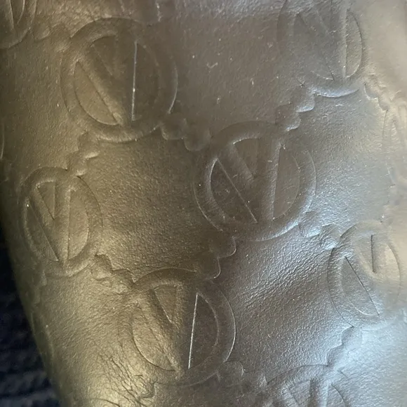 Worn Twice- Valentino/Mario Valentino Embossed Black Leather Clogs-SZ 8