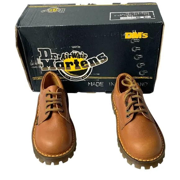 Y2K Dr Martens Gibson Kids Made in England Brown Leather‎ Oxfords